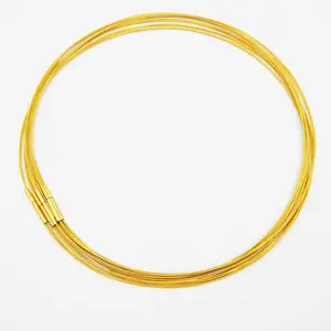 10Pcs 0.4mm Necklace Cord Gold Metal Cord Wire Rope Lace Chain With Stainless Steel Rotary Buckle For Diy Necklace Jewelry