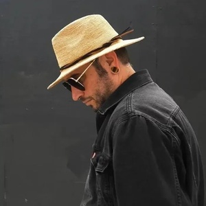Natural Straw Fedora <b>Hat</b> Wide Brim Rope Woven Sun <b>Hat</b> <b>Summer</b> Beach Travel Cap - Product Image 4