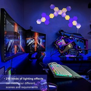 Thông minh RGB đèn tường hình lục giác tổ ong nối mô-đun Đèn ứng dụng điều khiển âm nhạc Sync <span class=keywords><strong>LED</strong></span> chơi game bầu không khí ánh sáng - Product Image 6