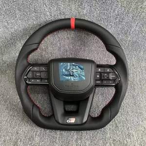 Volante de Cuero Completo Estilo GR para <span class=keywords><strong>Toyota</strong></span> Land Cruiser LC79 LC76 LC70 LC300 2008-2021, Botón Negro para Corolla y <span class=keywords><strong>Yaris</strong></span> - Product Image 2