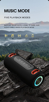 Enceinte Bluetooth portable étanche avec LED, lecteur de musique sans fil avec basses puissantes et microphone