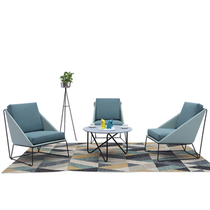 attesa di stile italiano metà del secolo singolo tessuto salone di base in metallo per il tempo libero del braccio sedie moderne - Product Image 4