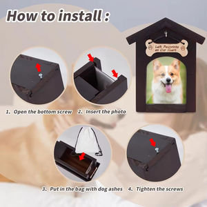 Urnes pour chiens de compagnie, urne en bois pour cendres, boîte à souvenirs avec cadre photo et crochet pour médaille d'identification 8,4 "x5,5", cadeau commémoratif pour animaux de compagnie disparus - Product Image 4