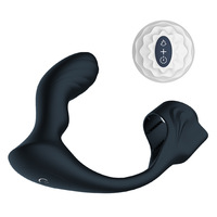 Control remoto recargable bloqueo masculino anillo de esperma masaje vibración de próstata