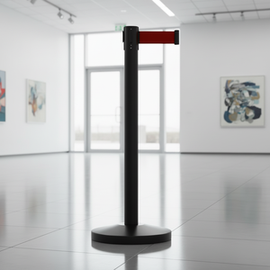 Barrière <span class=keywords><strong>de</strong></span> gestion <span class=keywords><strong>de</strong></span> foule à bande rétractable pour file d'attente d'aéroport, <span class=keywords><strong>avec</strong></span> support au sol en acier inoxydable et poteau <span class=keywords><strong>de</strong></span> guidage, barrières <span class=keywords><strong>de</strong></span> circulation - Product Image 3