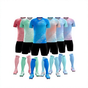 Maillot de football rétro personnalisé à transfert thermique, couleur dégradée, unisexe, manches courtes, col respirant, polyester, uniforme de football - Product Image 1