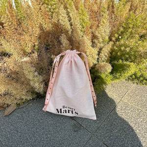 Promotional Organic Cotton <b>Drawstring</b> <b>Pouch</b> Recyclable Cotton Dust Bag With Printed Ribbon - Product Image 5