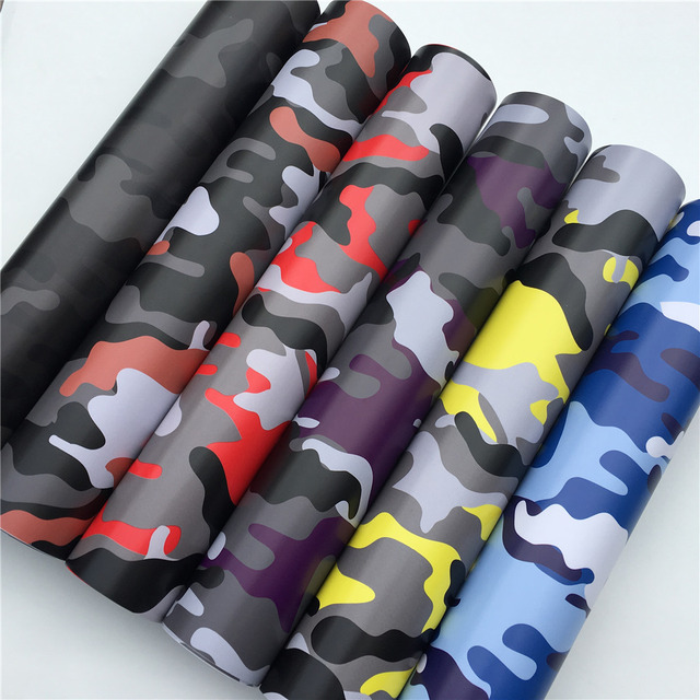 Various Color Camouflage Vinyl Wrap For Car Wrapping Film Bubble Free 1.52*20m