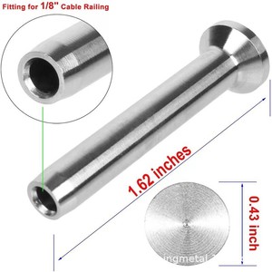 Raccord de garde-corps en câble d'acier inoxydable YD, connecteur à tête ondulée de 1/8 pouce et 1,62 pouce de longueur - Product Image 1