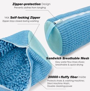 Sac de lavage pour chaussures réutilisable et durable avec fermeture éclair, sac de lavage en peluche pour chaussures et baskets - Product Image 4