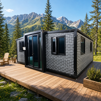 Maison conteneur pliable moderne de 20 pieds à double aile, extensible, préfabriquée, modulaire, 2 chambres avec cuisine et salle de bain