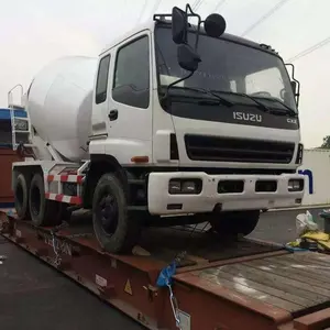 Japonya Isuzu çimento mikser kamyonu 6x4 9cbm 10cbm çimento mikser kamyonu satılık