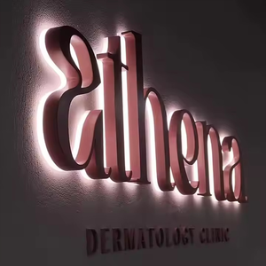 Custom Letter <strong>Light</strong> LED Illuminated <strong>3D</strong> Metal Signs for Business Modern Backlit Logo <strong>Wall</strong> Design for Shops Offices Coffee Hotel - Product Image 6