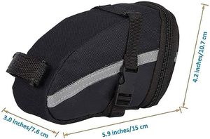 Sac de selle de vélo de montagne, sac de selle de vélo de route, sac sous la selle pour le cyclisme, sac à outils pour vélo de route, résistant à l'eau, 1,2 L - Product Image 6