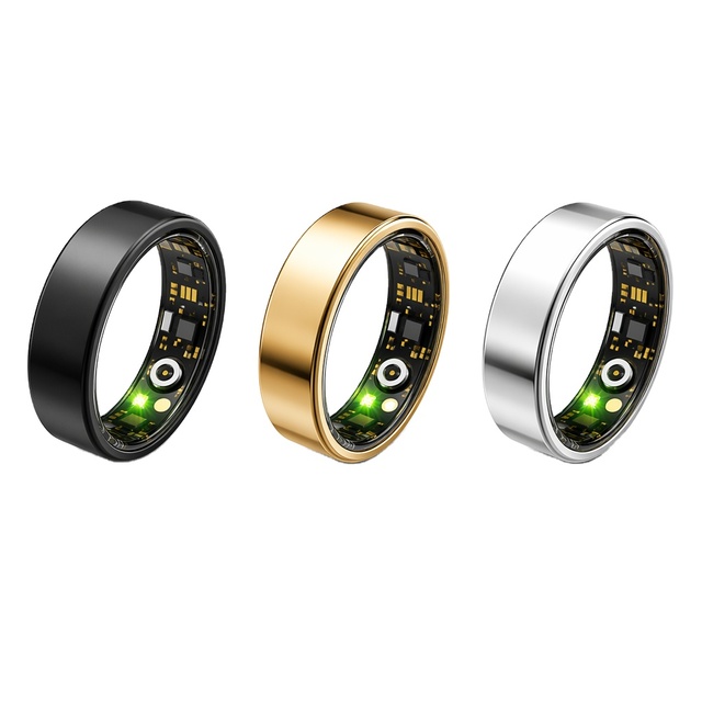 Waterproof 5ATM Smart Ring with Heart Rate Detection Fitness Tracker Sleep Tracker AI Rings