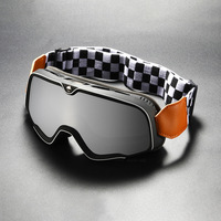 Masque de ski anti-buée à verres miroir à motif damier pour adultes, protection UV, coupe-vent, idéal pour l'alpinisme et le cyclisme