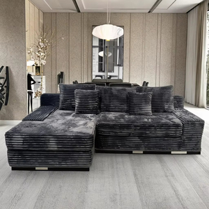 Ensemble de canapés d'angle compressés en boîte, en éponge pure, emballés sous vide, rembourrés en tissu, meubles modulaires compressés pour salon - Product Image 1