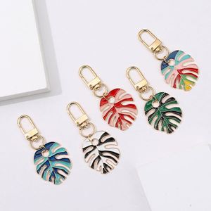Metal Keychain Colorful <b>Leaf</b> Key Accessories Fashionable Bag Hanging Wholesale Small Gifts - Product Image 2