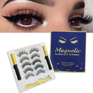Ensemble de faux <span class=keywords><strong>cils</strong></span> magnétiques 3D en faux vison de marque privée, style moelleux, faux eye-liner avec <span class=keywords><strong>cils</strong></span> magnétiques - Product Image 1