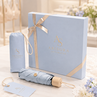 Accessoire de lingerie compact personnalisé, manuel, 21 pouces, bleu, ultra-léger, avec cadre en aluminium, en pongée 210T, diamètre 95 cm, et poignée classique en bois