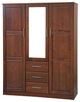 Garde-robe de mariage avec miroir, mobilier chinois classique Antique,