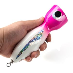 Leurre de pêche en bois pour la pêche en eau salée, 125g 145g, leurre de surface en bois, leurre de pêche à la traîne fait à la main pour la pêche au gros gibier - Product Image 6