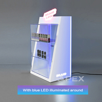 Support d'affichage APEX moderne à LED RGB, 3 niveaux, verrouillable, en acrylique, personnalisable, écologique, pour comptoir de boutique de tabac