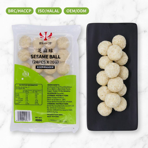 Bolas de Sésamo Fritas Congeladas, Dim Sum de Arroz Glutinoso con Pasta de Frijol Rojo Dulce, Bocadillo Chino al por Mayor - Product Image 4