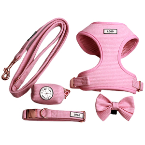 Pecheras mascotas conjunto colete para cachorro, 5 peças, veludo, com gravata borboleta, para animais de estimação - Product Image 5