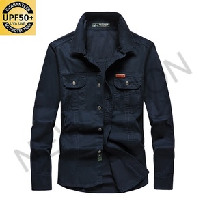 Chemise Homme Personnalisée de Haute Qualité Respirante Couleur Unie Manches Longues Double Poche Coupe Slim Décontractée - Product Image 3