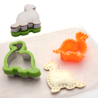 Dierlijke Cartoon Vormen Diy Groente Fruit Cutter Schattige Lunch Punch Brood Sandwich Snijder En Sealer Set