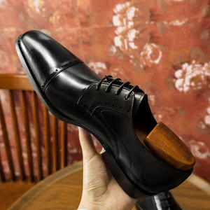 Zapatos Oxford de cuero vacuno de alta gama con puntera cuadrada, diseño transpirable y ligero con costuras - ideales para ropa formal de primavera y verano - Product Image 4