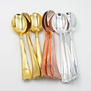 Ensemble de couverts jetables en plastique plaqué or <span class=keywords><strong>rose</strong></span> argent de haute qualité pour <span class=keywords><strong>anniversaire</strong></span> mariage fête - Product Image 3
