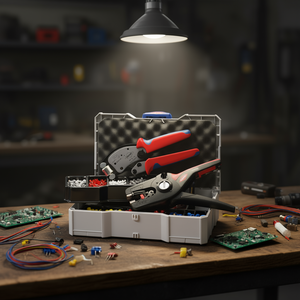 Juego de herramientas para prensar terminales de cable Knipex con terminales surtidos para conexiones eléctricas - Product Image 3