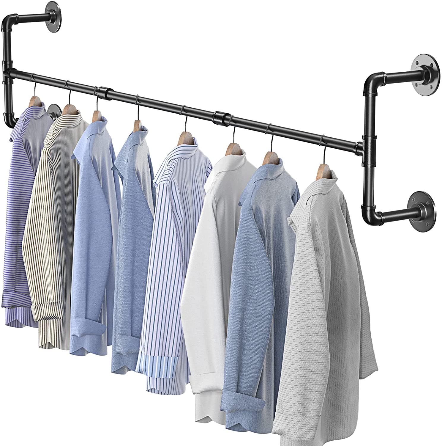 48 Inch Kleding Rack Wall Mount, Zware Metalen Muur Kledingrek, industriële Pijp Kleding Rek Voor Opknoping Kleding