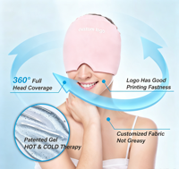 Masque oculaire réutilisable en gel rafraîchissant, compresse chaude/froide, bonnet anti-migraine, masque de glace, bonnet froid, bandeau personnalisé, manchon de tête