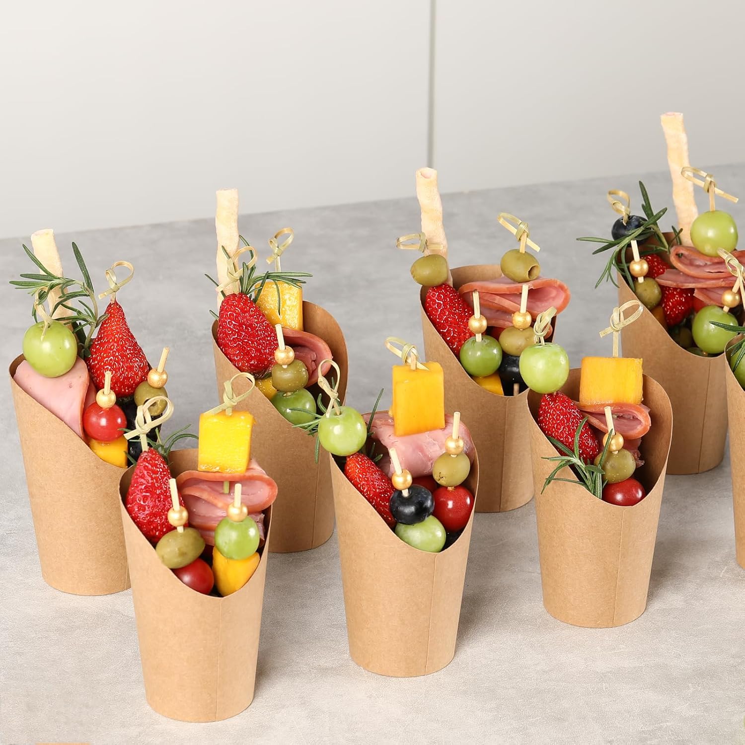PTPACK Charcuterie Cups Kraft Paper Chips Cup Eco Friendly Food Packaging