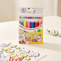 Nouveautés Stylo Magique Popcorn pour Enfants, Marqueurs 3D Gonflés pour Dessins Créatifs, Fabrication de Cartes, Activités Ludiques, Stylo à Bulles DIY