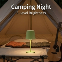 Lampe de table de restaurant portable, romantique, étanche IP54, verte et noire, pour extérieur, facile à transporter, 3800mAh, recharge USB, à intensité variable