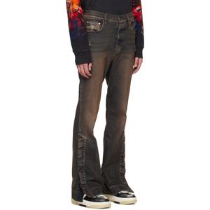 New Vintage 5 Pocket <b>Dark</b> Indigo Stacked Flared Stretch <b>Jeans</b> Men Stacked <b>Jeans</b> Men - Product Image 4