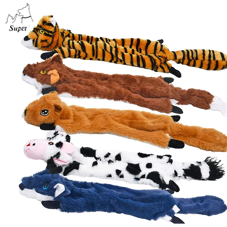 Dog Squeaky Toys 5 Pack,Crinkle No Stuffing Animals Plush Toy Dog Chew Toy for Large Dogs and Medium