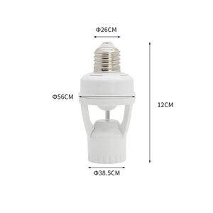 Soporte de bombilla <span class=keywords><strong>E27</strong></span> de <span class=keywords><strong>60W</strong></span> para uso doméstico y de oficina, soporte de bombilla con sensor de movimiento PIR, base de lámpara, tornillo - Product Image 4