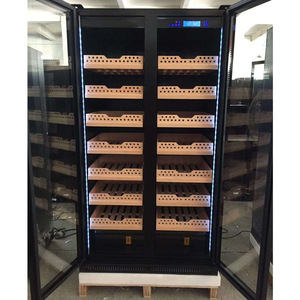 Humidor à cigares et refroidisseur à vin en acier inoxydable avec refroidissement par compresseur pour usage domestique 1. Cave à cigares à double porte - Product Image 1
