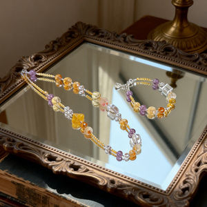 Parures de bijoux en gros : Colliers de perles colorées en pierres précieuses, pendentifs et breloques en pierres naturelles et cristaux, pour femmes - Product Image 3