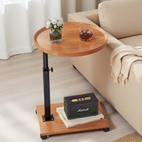 Table d'appoint multifonctionnelle à hauteur réglable avec structure métallique, table de chevet pour canapé, table de rangement d'angle pour chambre à coucher, mobilier de maison
