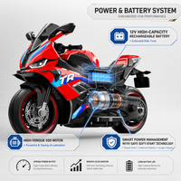 Moto électrique pour enfants 12V 4.5AH avec roues d'apprentissage pour 3-8 ans, batterie rechargeable avec télécommande