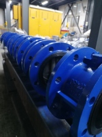 Vanne papillon à bride D341XQ pour traitement de l'eau, corps en fonte ductile PN16, siège en caoutchouc EPDM, disque 304, entraînement par engrenage, construction en fonte soudée