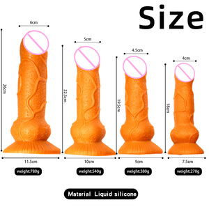 Dildo de Gel de Sílice Líquido con Forma de Lobo Dorado, Suave, con Ventosa, Largo, Juguete Sexual para Adultos, con Movimiento de Empuje, 100% Impermeable, Sensación Realista - Product Image 6