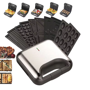 Anbolife 7 6 5 4 3 en 1 Máquina para Hacer Waffles, Tostadora <span class=keywords><strong>de</strong></span> Sándwiches <span class=keywords><strong>de</strong></span> 2 Rebanadas, Prensa para Paninis, Máquina para Hacer Donuts - Product Image 1
