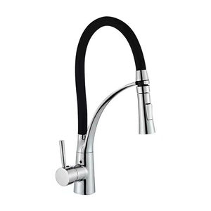 Robinet de cuisine moderne de luxe en laiton noir de haute qualité, avec extension extractible, robinet mélangeur chaud et froid, robinet de cuisine <span class=keywords><strong>flexible</strong></span> - Product Image 6